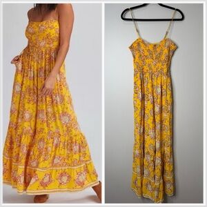 Free People Yellow Floral Jumpsuit